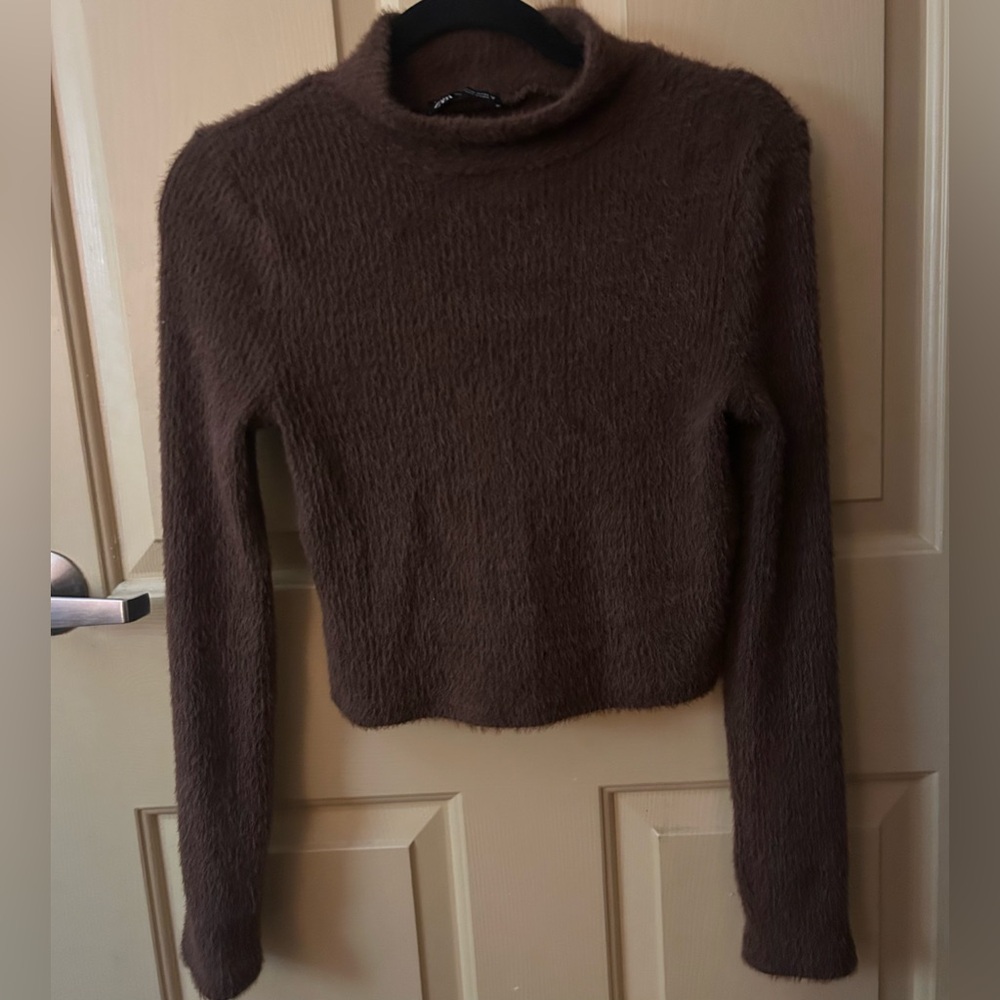 Zara Cozy Brown Turtleneck Sweater